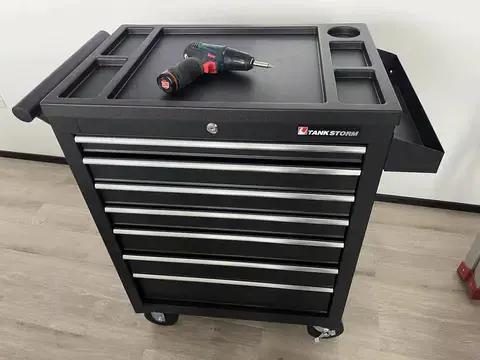 Heavy duty 61 wide 10 drawer, 1 deep 1 door toolbox mobile workbench