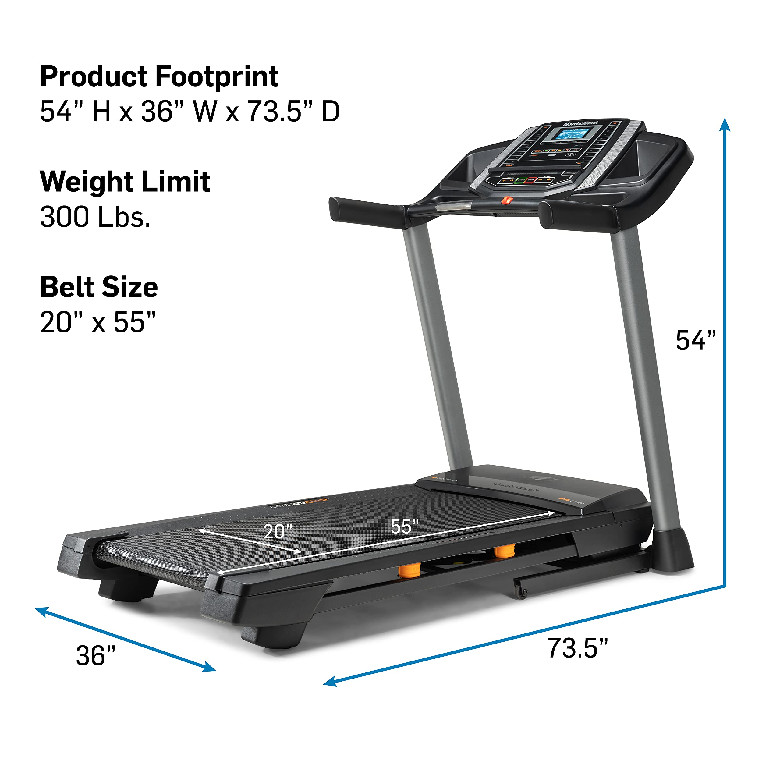 NordicTrack T Series: Perfect Treadmills for Home Use, Walking Treadmill with Incline, Bluetooth Enabled, 136 kg User Capacity