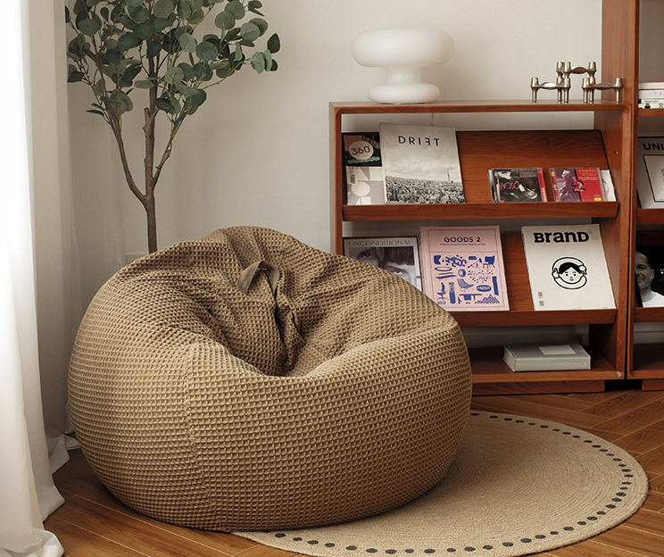 MRLAZY lazy firstsen waffle Nordic bean bag lazy sofa single small sofa chair bedroom balcony recliner seat