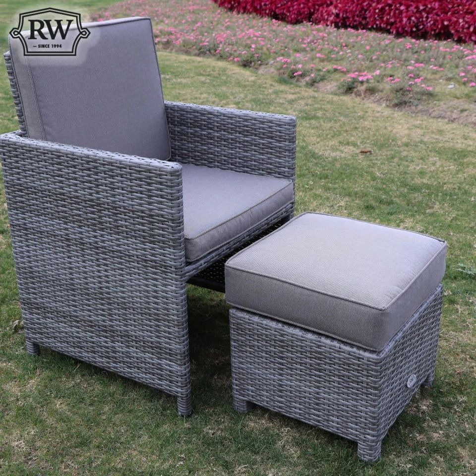 Cube Rattan Garden Furniture Set Chairs Sofa Stool Table Patio 8 Seater Set