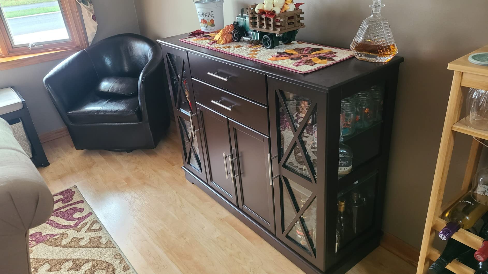 【Furniture】Wood 47 Inch Sideboard Buffet Storage Cabinet Console Sofa Table, Kitchen Dining Room Home Decor