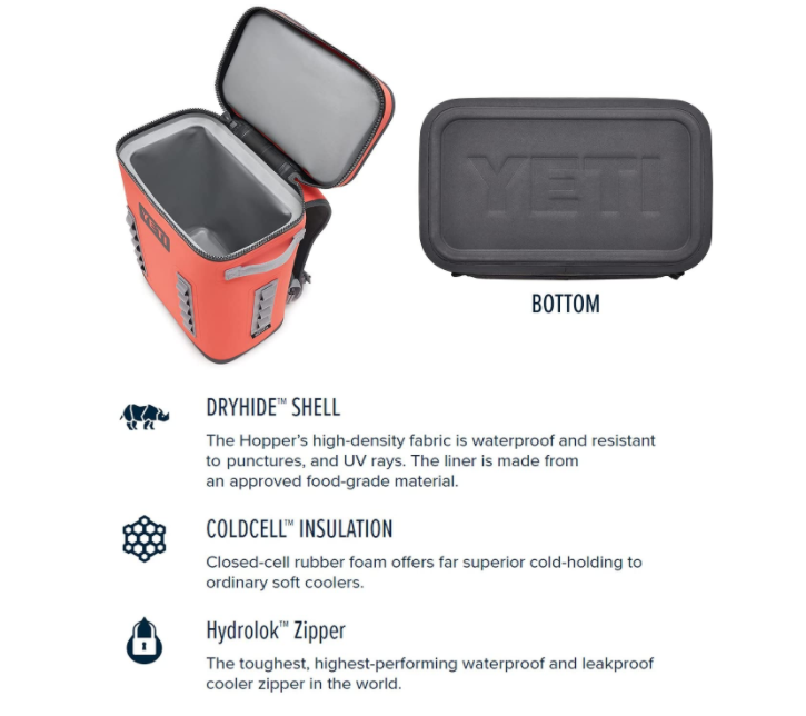 YETI Quart Cooler Backpack, Leak-Proof Insulated Cooler Bag with HydroLock Zip