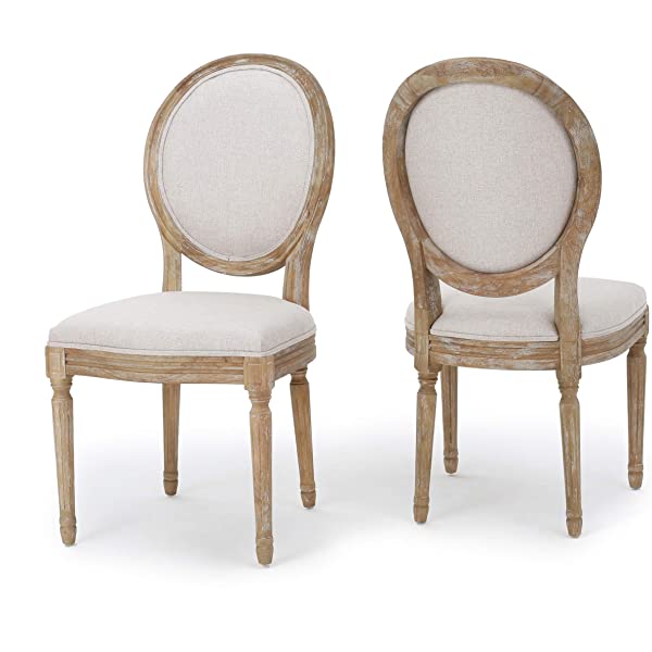 Christopher Knight Home Phinnaeus Beige Fabric Dining Chair (Set of 2), 2-Pcs Set Beige 2-Pcs Set