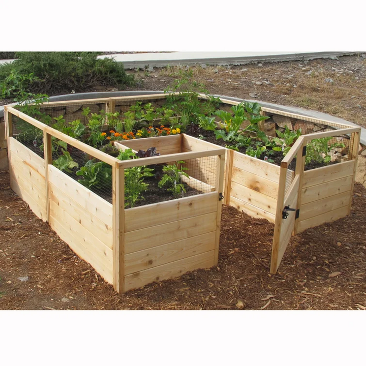 8 ft. w x 8 ft. D Cedar Garden in a Box with Deer Fence