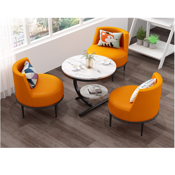 【Furniture】Four Sets Outdoor Leisure Tea Table Chair Combination Backrest Chair 1 Table and 3 Chairs