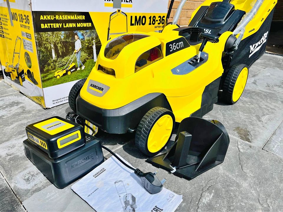 Karcher 18V lawnmower, 36cm, ex-display, RRP £319, new 5Ah battery
