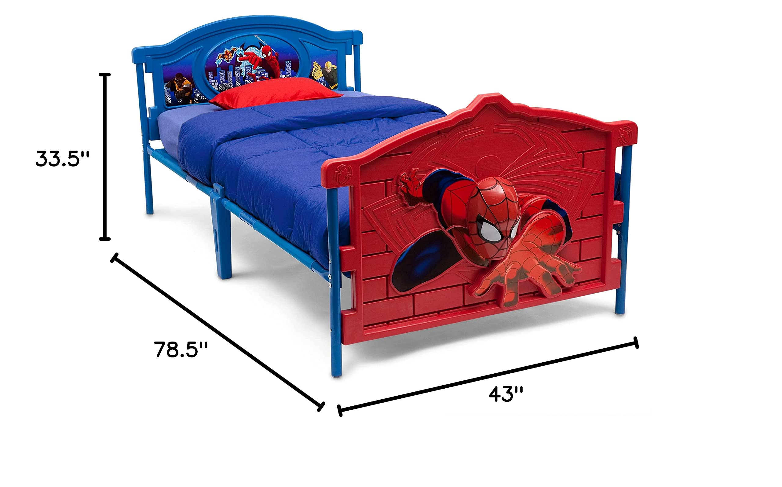 【Furniture】Marvel Spider-Man Plastic 3D-Footboard Twin Bed by Delta Children