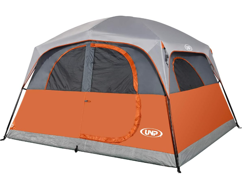 UNP Tents 6 Person Waterproof and Windproof Easy Setup, Double Layer Family Camping Tent