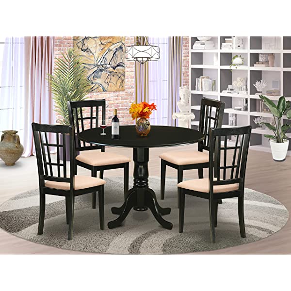 5 PC Dining room set -Table and 4 Dining Chairs Dlni5-blk-lc