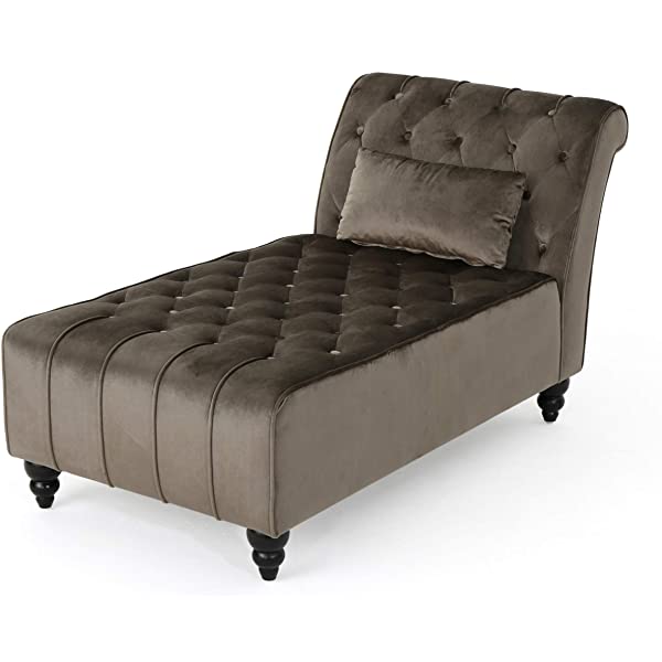 Christopher Knight Home Rubie Velvet Chaise, Grey