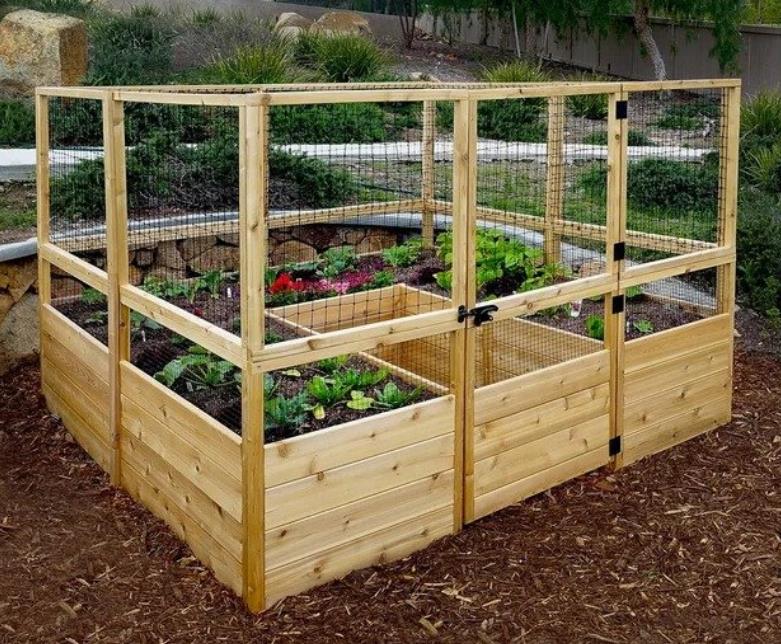 7.5 ft x 8 ft Wood Raised Garden Bed