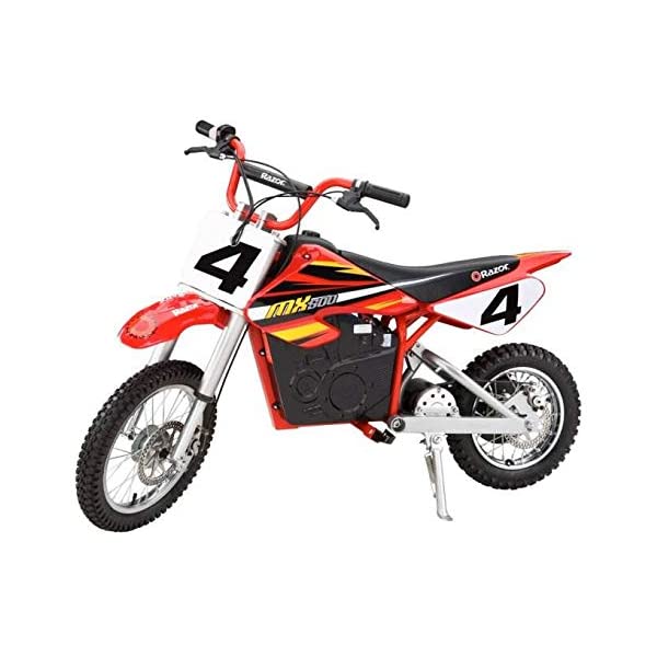 Razor MX500 Dirt Rocket Adult & Teen Ride On High-Torque Electric Motocross Motorcycle Dirt Bike, Speeds up to 15 MPH, Ages 14 and Up, Red