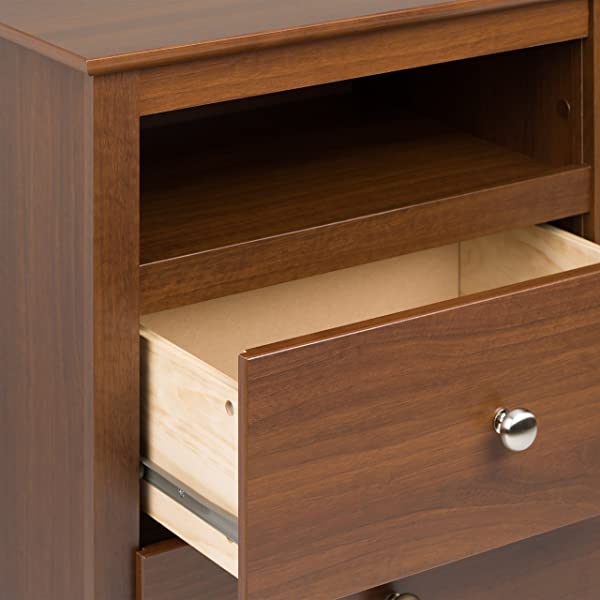 Prepac Fremont 2 Drawer Nightstand with Open Shelf, Espresso, Tall Espresso Fremont Nightstand