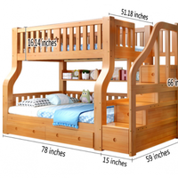【Furniture】Dylan Kids Bunk Beds, with Guard Rail and Ladder,Wood, Twin Over Twin, Espresso