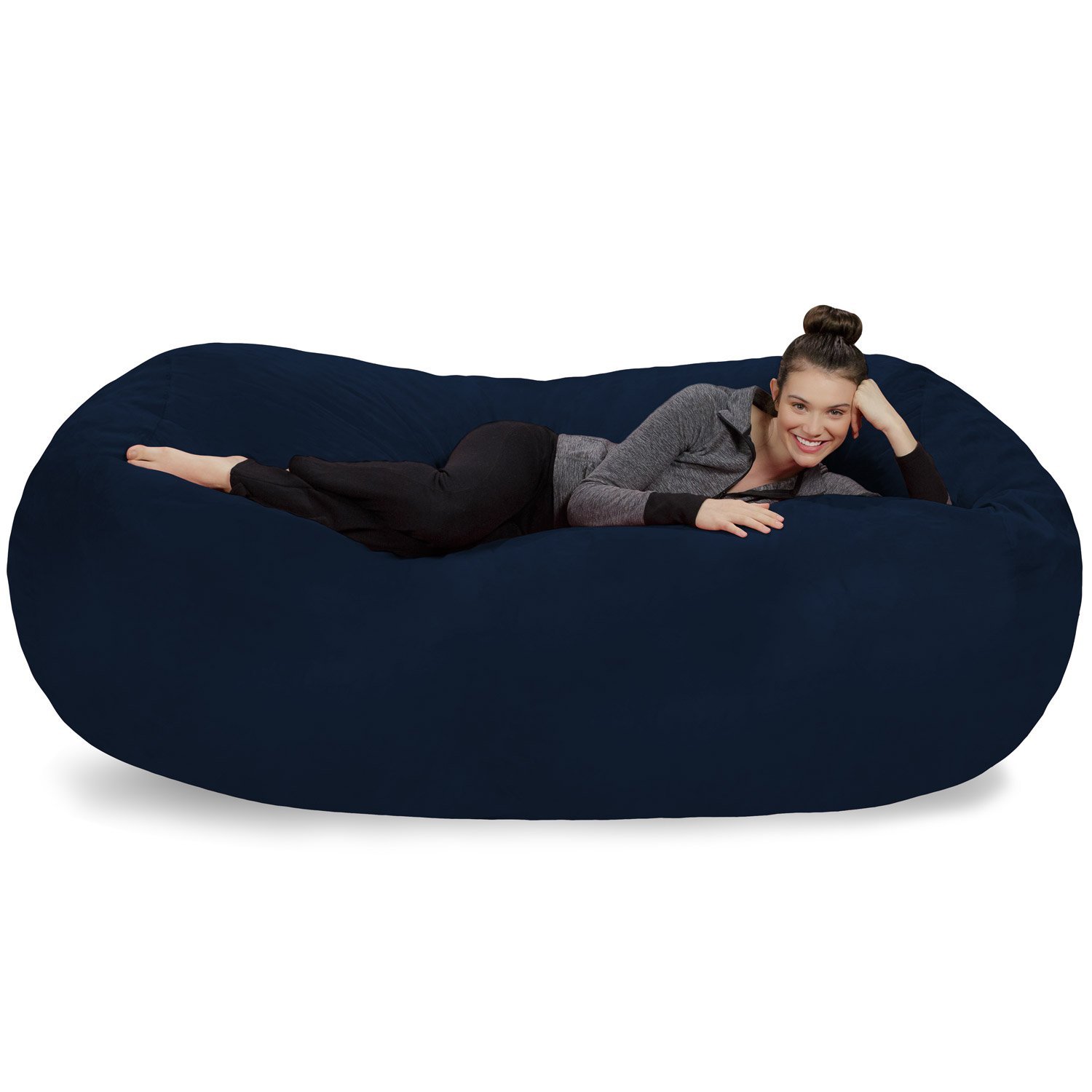 【Furniture】Sofa Sack - Plush Bean Bag Sofas with Super Soft Microsuede Cover - XL Memory Foam Stuffed Lounger Chairs