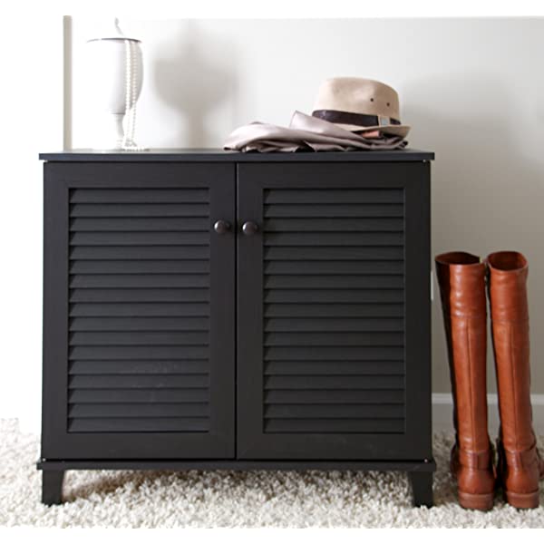 Baxton Studio FP-01LV-Espresso Studio Coolidge Shoe-Storage Cabinet, Espresso 14.5Lx29.625Wx27.5H
