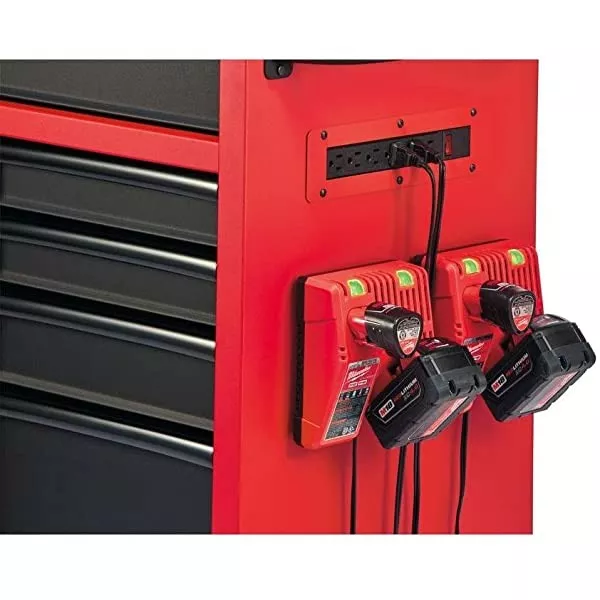 Heavy-duty, Drawer 16 Tool Chest 46 In. and Rolling Cabinet Set, Red and Black