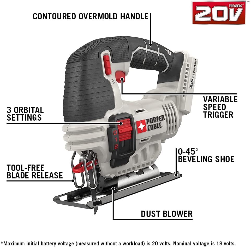 PORTER-CABLE 20V MAX* Cordless Drill Combo Kit, 8-Tool (PCCK619L8)