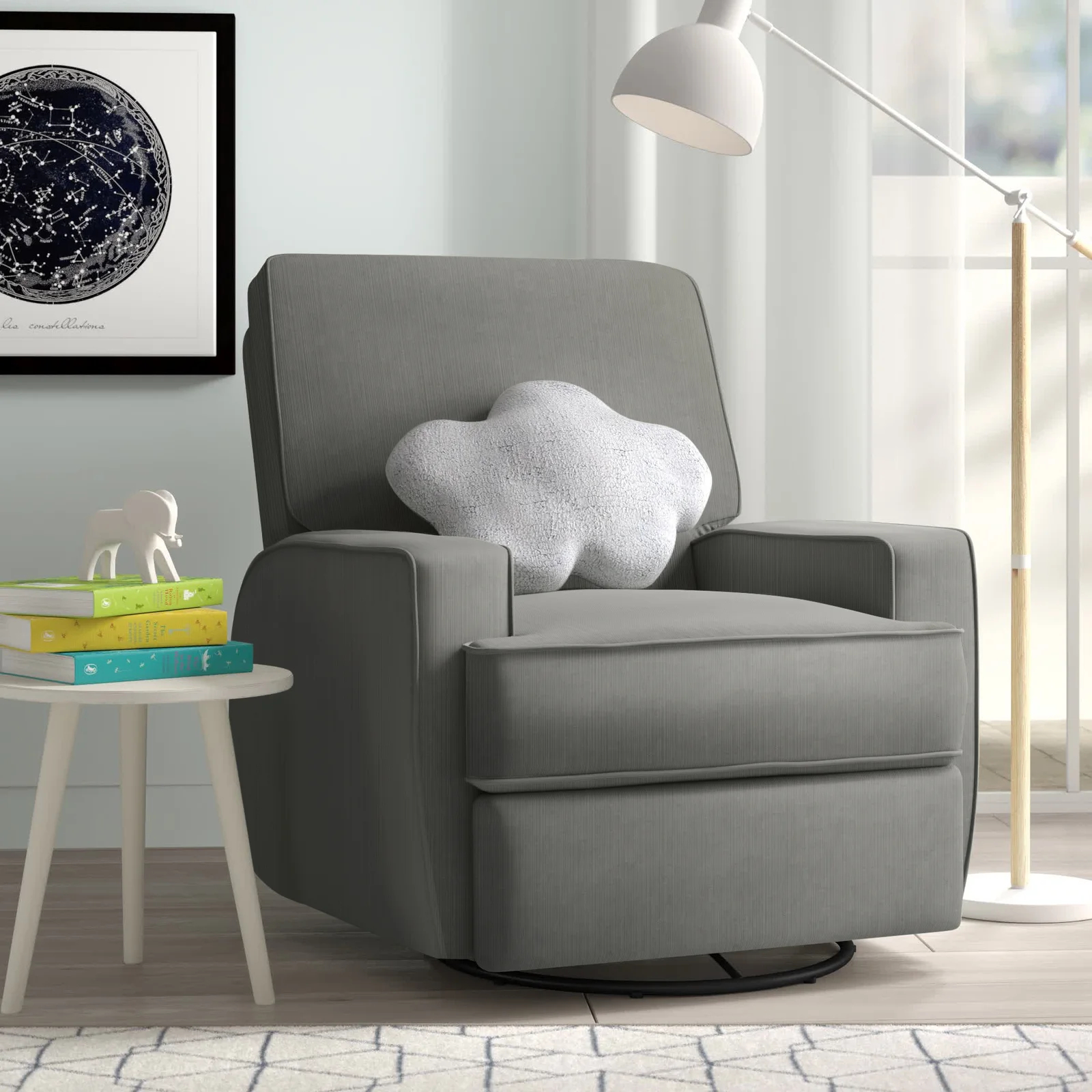 【Furniture】Abingdon Swivel Reclining Glider Nursery Chair