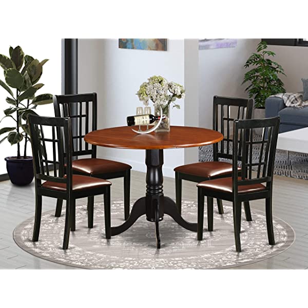 5 PC Dining room set -Table and 4 Dining Chairs Dlni5-blk-lc