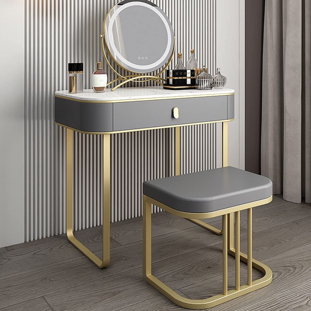 【Furniture】Makeup Vanity Vanity Table Set Slate Bedside Table Integrated Dressing Table Modern Small Dresser
