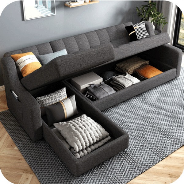 Foldable multifunctional double sofa bed