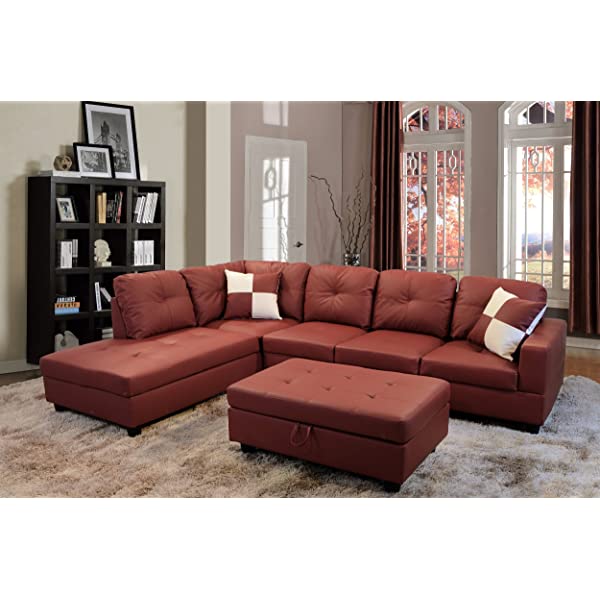 Beverly Fine Funiture Sectional Sofa Set, 92A White