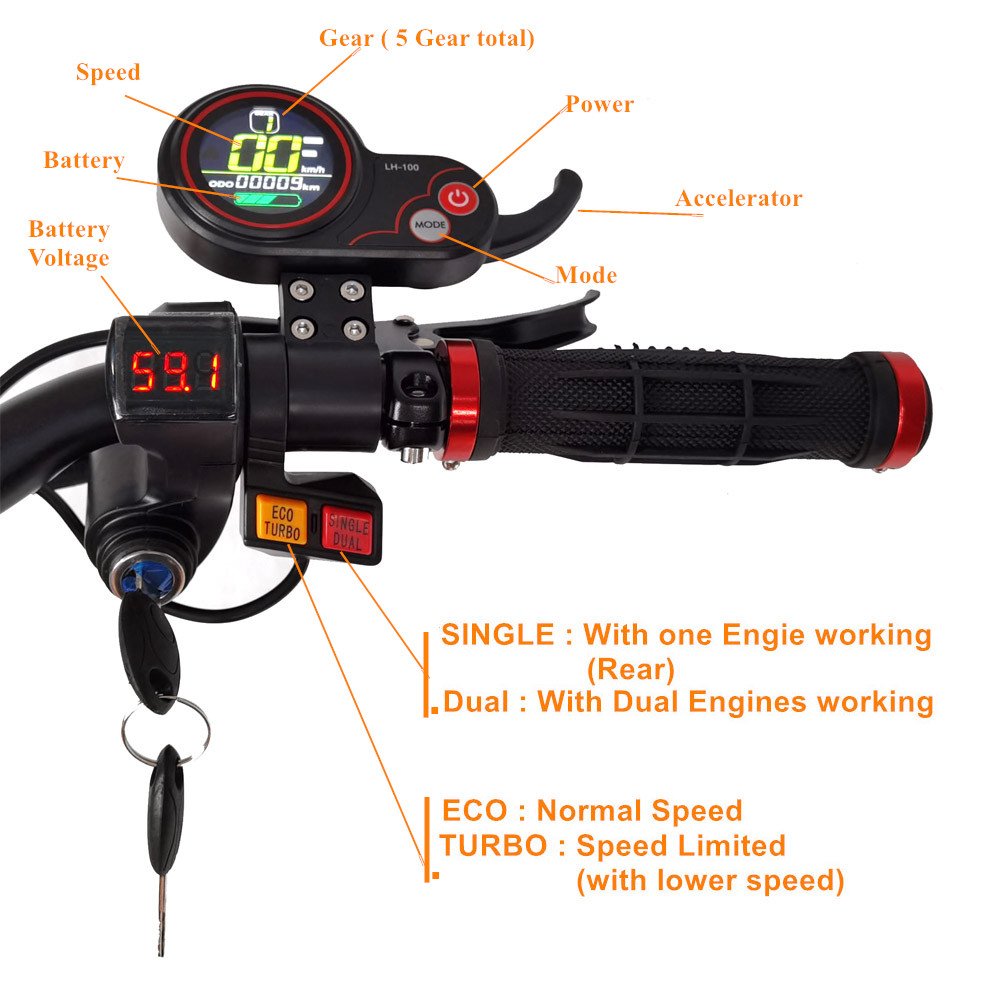 FLJ UPGRADED 13INCH WHEELS 60V 6000W E SCOOTER WITH 90-150KM