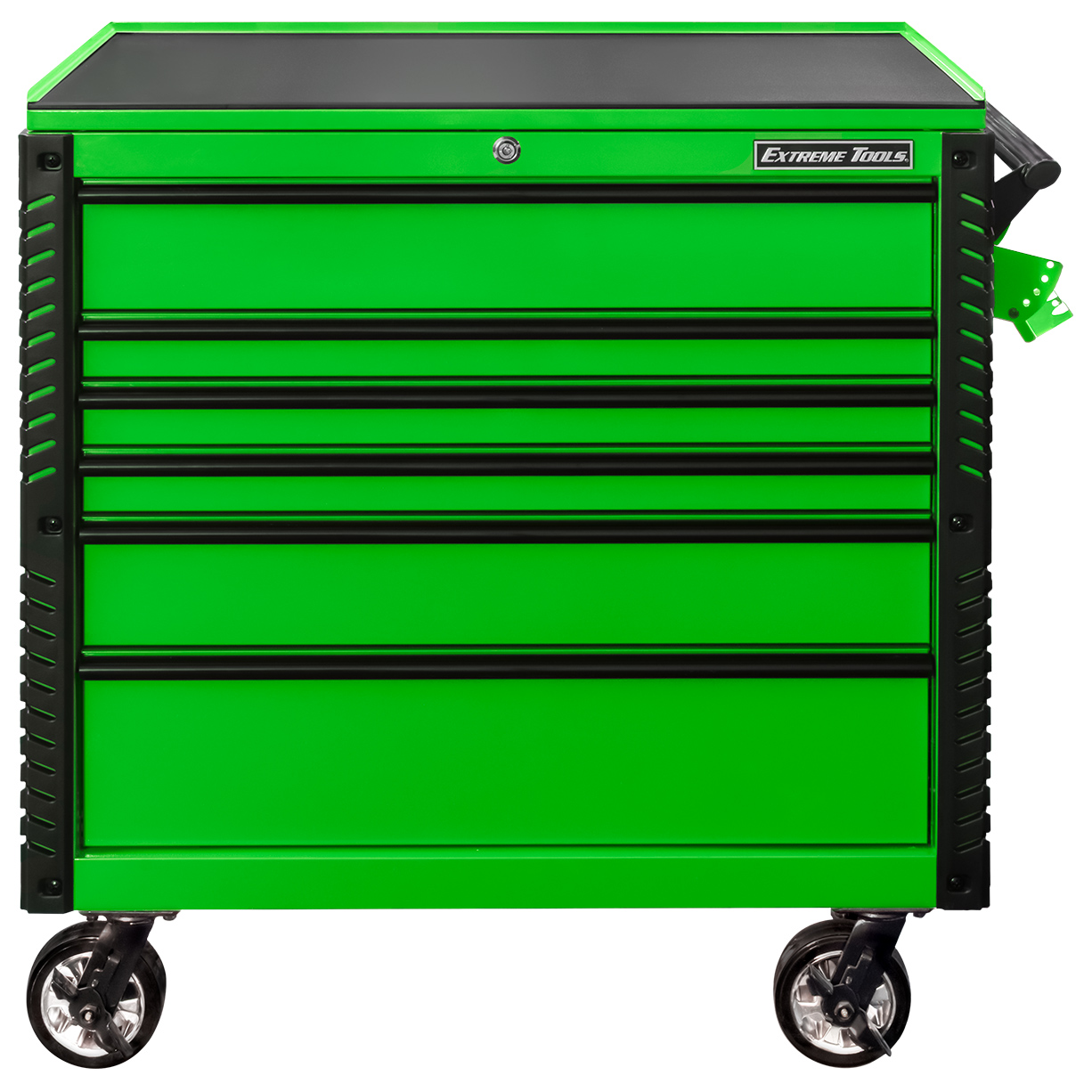 used toolboxExtreme Tools 41 6-Drawer Deluxe Tool Cart with Pry Bar Holders And Flip Top