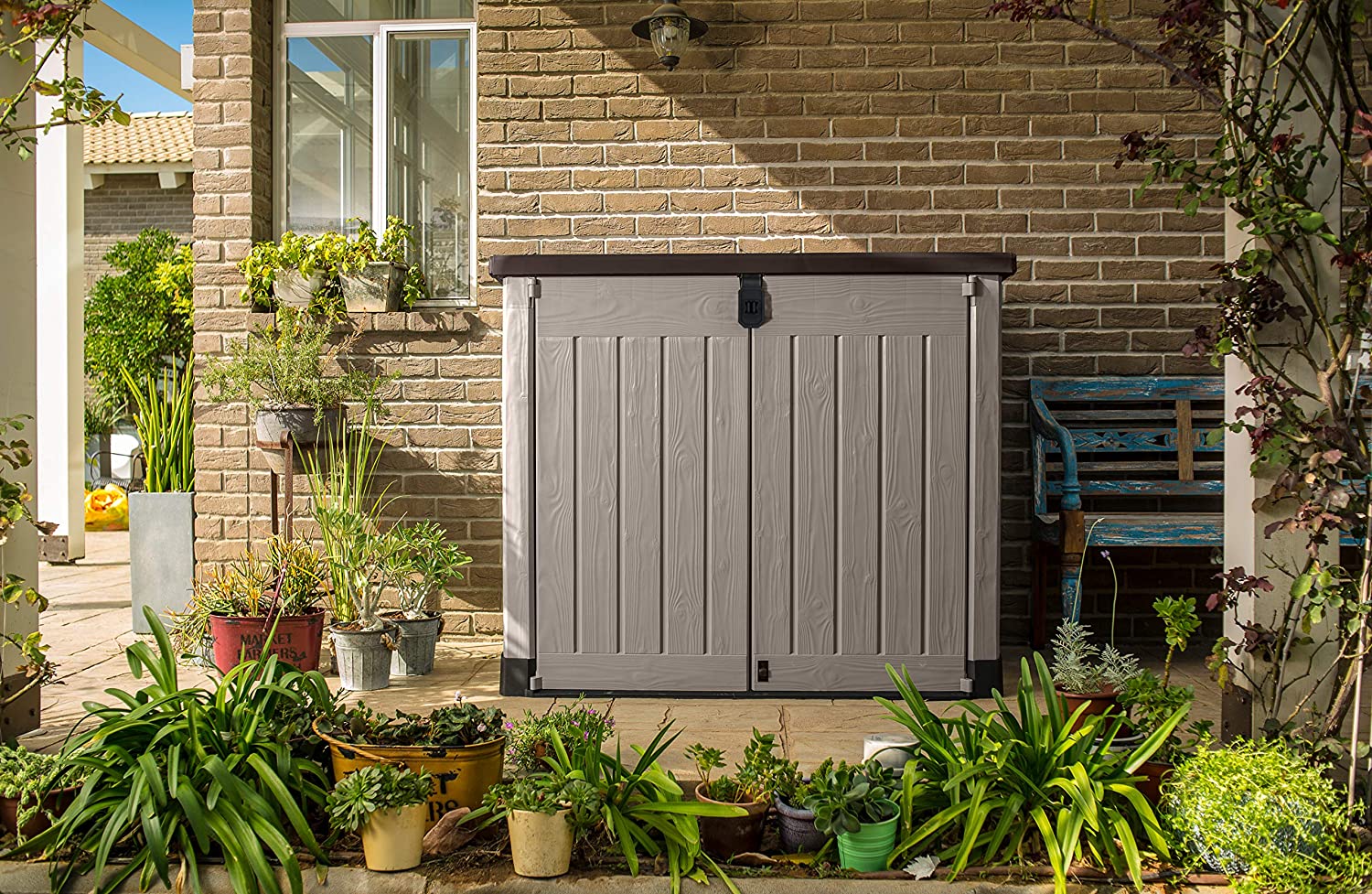 Keter Store It Out Pro Outdoor Storage Shed, 155 x 82 x 155cm Beige/Brown