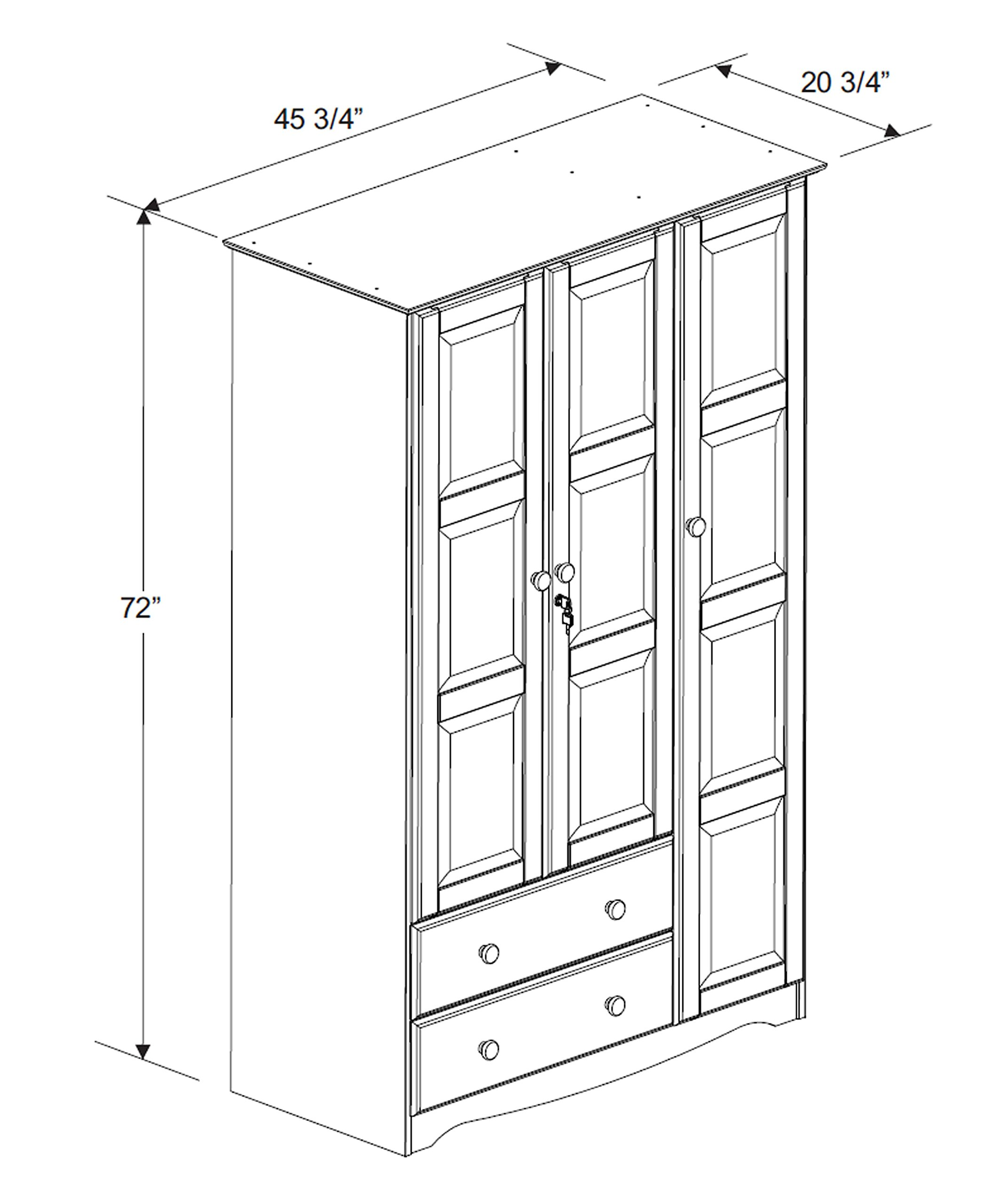 【Furniture】100% Solid Wood Grand Wardrobe/Armoire, 46