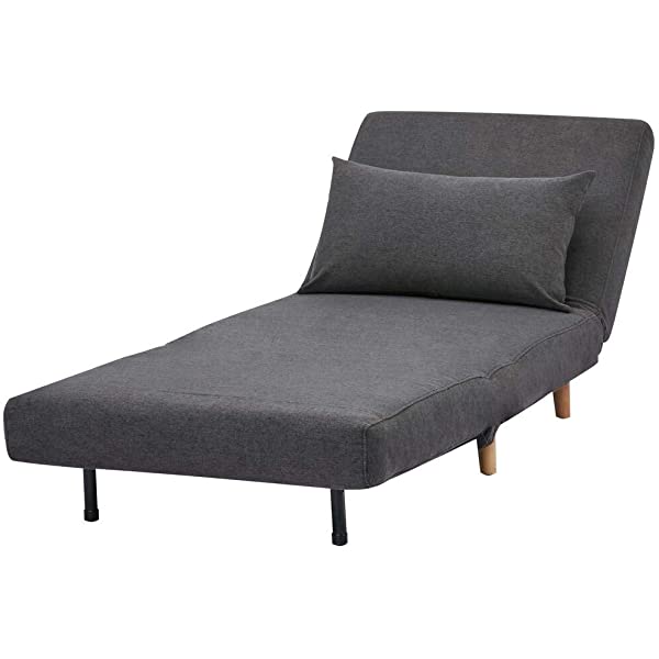 GIA Tri-Fold Sofa Bed, With Pillow, Yellow Yellow With Legs