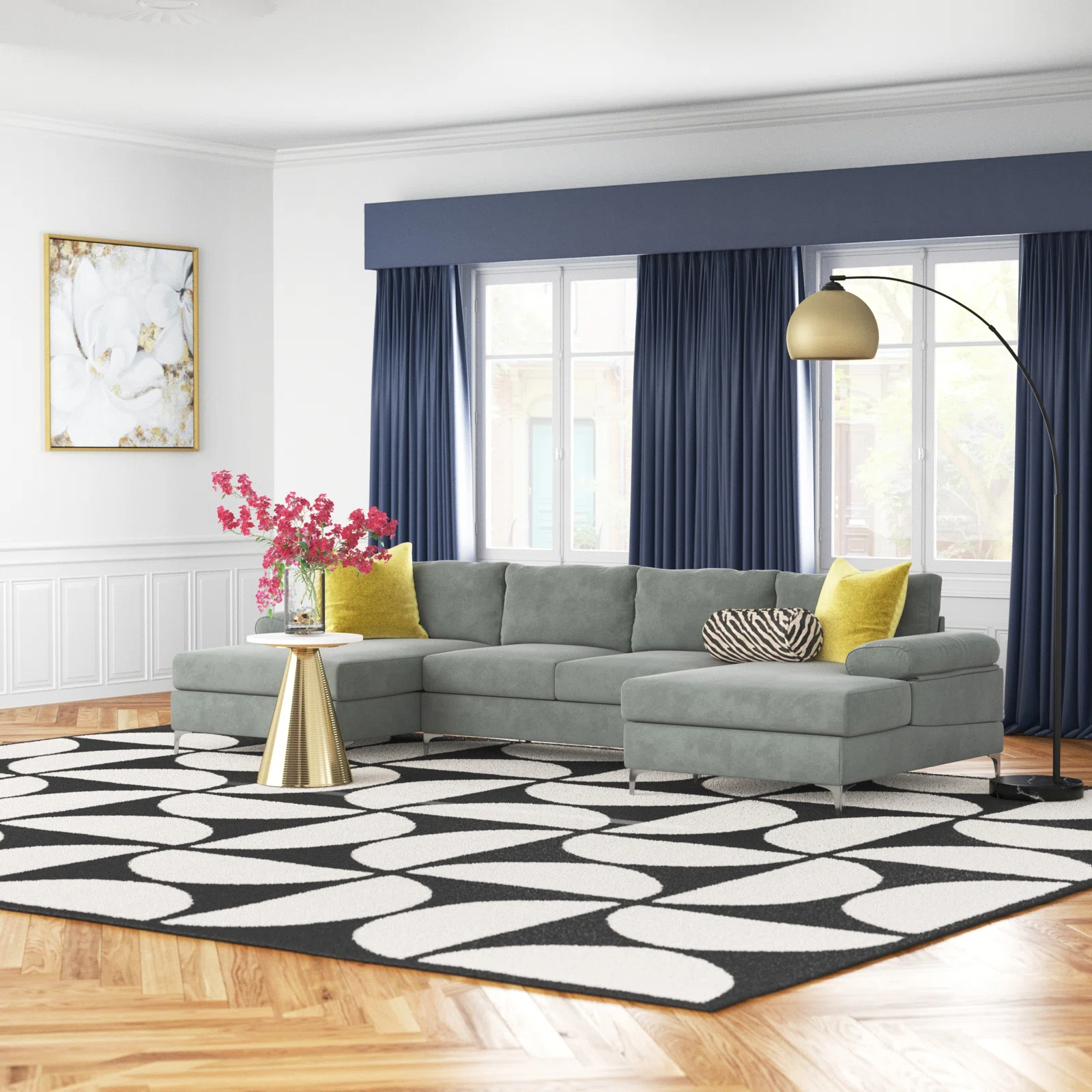 【Furniture】Makai 3 - Piece Upholstered Chaise Sectional