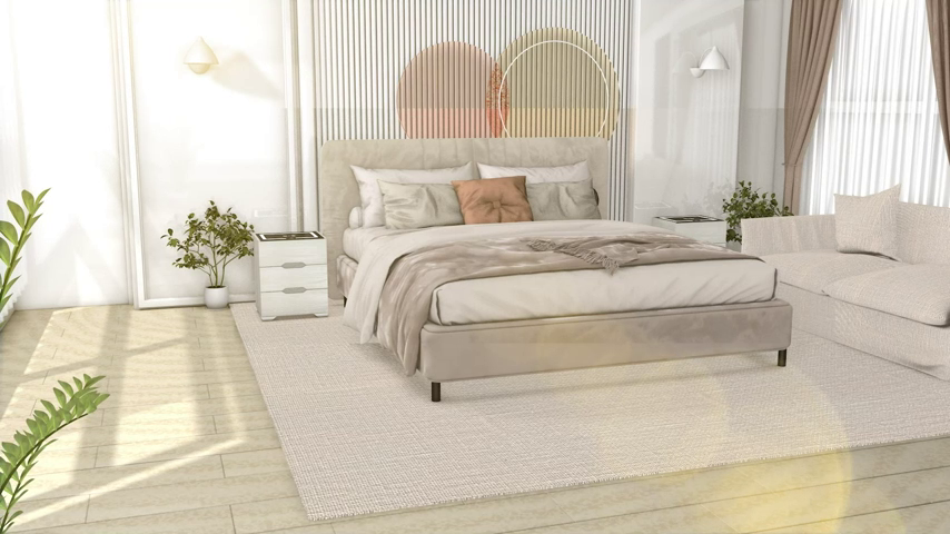 【Furniture】Nightstands Wireless Charging Station and LED Lights, Modern End Side Table with 3 Drawer
