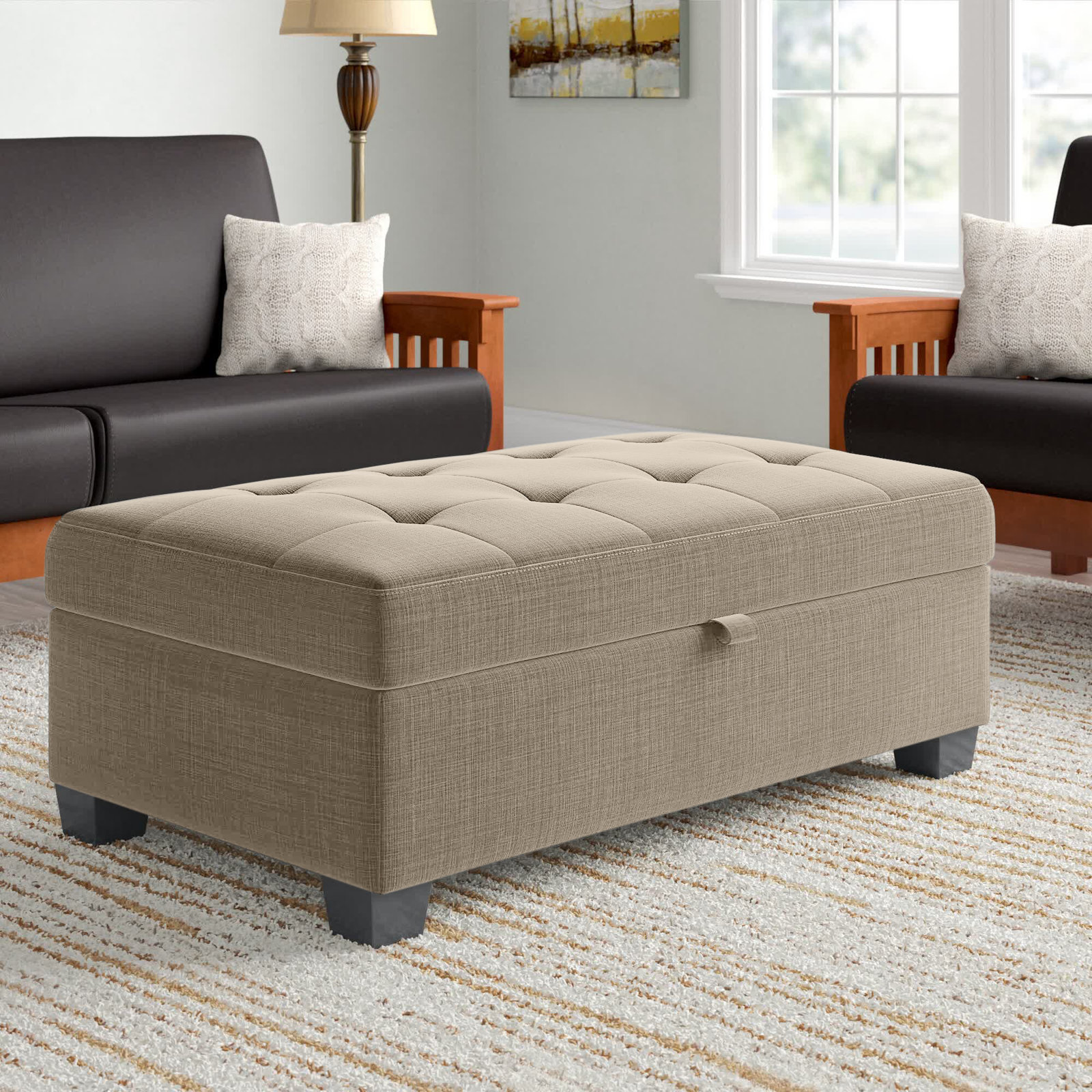 【Furniture】Lacour Upholstered Storage Ottoman