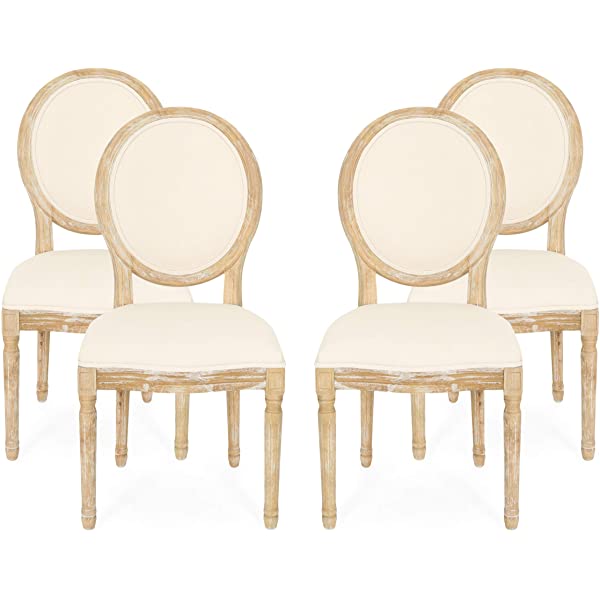Christopher Knight Home Phinnaeus Beige Fabric Dining Chair (Set of 2), 2-Pcs Set Beige 2-Pcs Set
