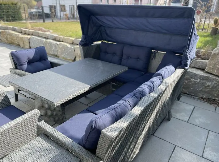【Home & Garden】XXL Lounge Set WHD 207x162x256 Seating Group Garden Lounge Set