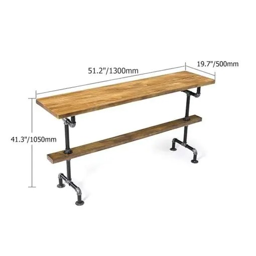 【Furniture】【BS】Clearance Sale-Retro Rectangular Bar Table Natural Industrial Pub Table Chairs Set