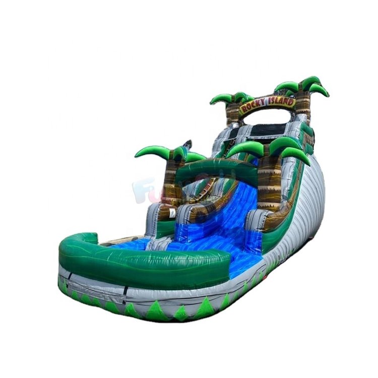 18 feet Volcano Adult Commercial Castillo non floating adult inflatable water slide