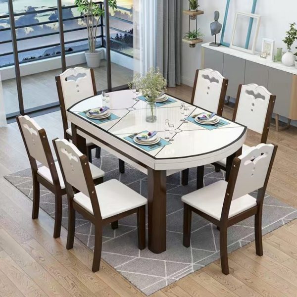 Telescopic folding dining table