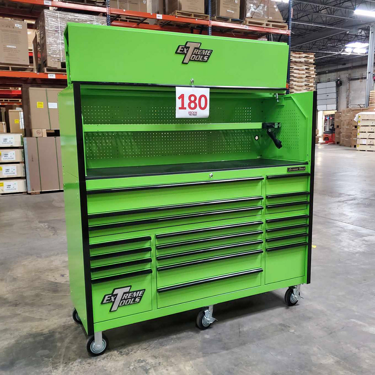 used toolboxShowroom Demo RTB 72 x 25 19 Drawers Roller Cabinet & Hutch Combo C Green-Black