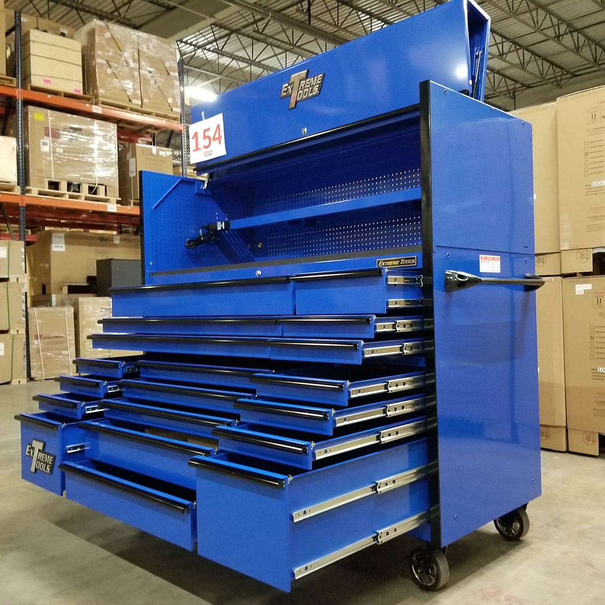 used toolboxShowRoom Demo, Extreme Tools 72 x 30 19 Drawers Roller Cabinet & Power Hutch Combo