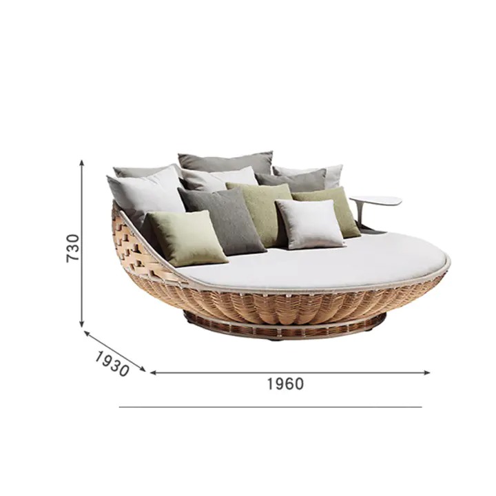 【Furniture】Outdoor rattan hammock round swing rattan chair bird's nest cradle