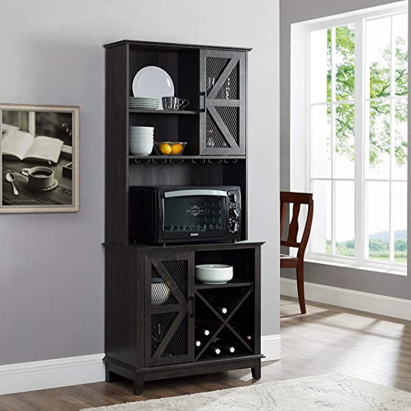 Home Source Bar Cabinet and Coffee Station (Charcoal)