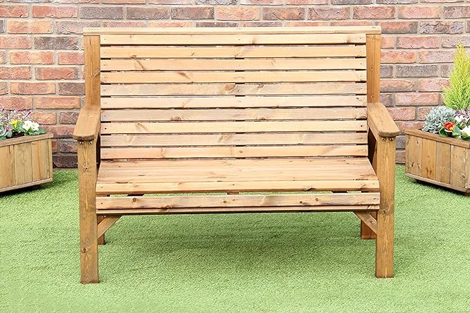 WOODEN GARDEN FURNITURE PATIO GARDEN SET 6FT TABLE 2 BENCHES AND 2 CHAIRS