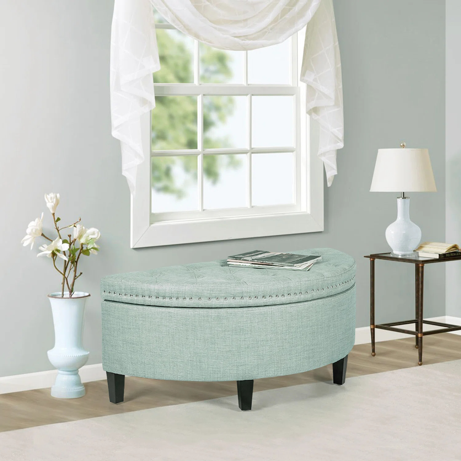 【Furniture】Roxann Upholstered Flip Top Storage Bench