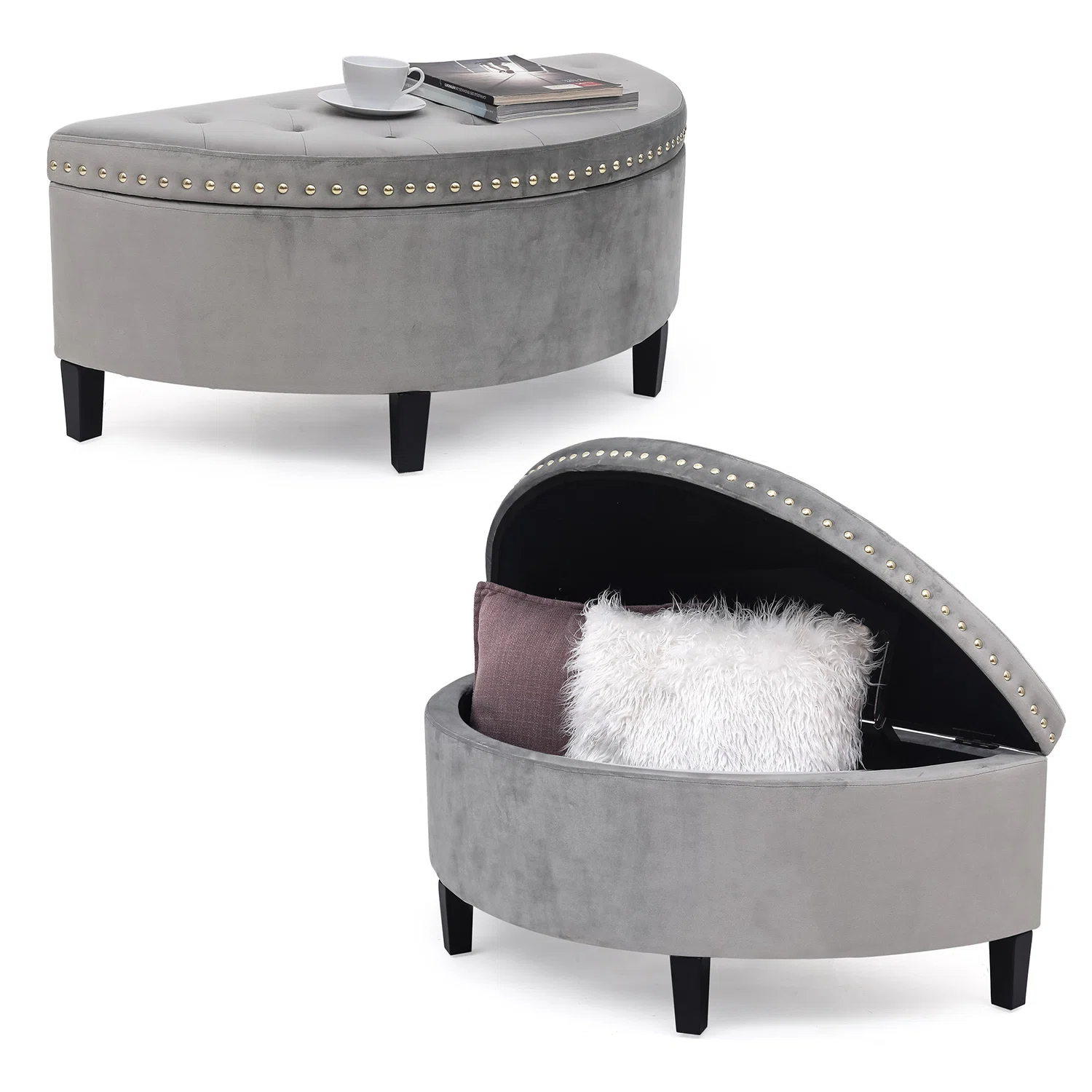 【Furniture】Roxann Upholstered Flip Top Storage Bench
