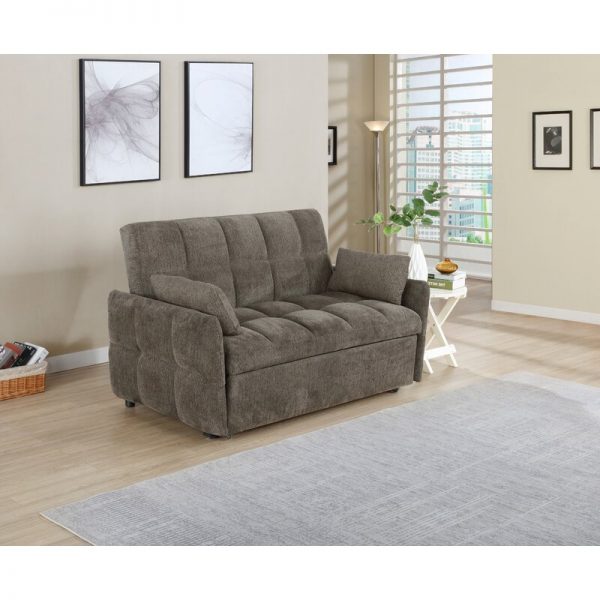 Chenille roll arm sofa bed