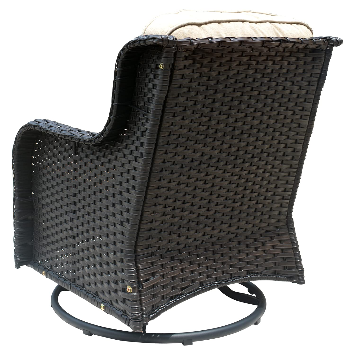 【Furniture】Patio Chair Outdoor Wicker Swivel Rocker Patio Chairs Set of 2 & Matching Side Table