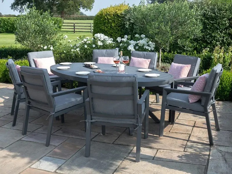 【Home&Garden】Maze Rattan New York 8 Seat Oval Dining Set